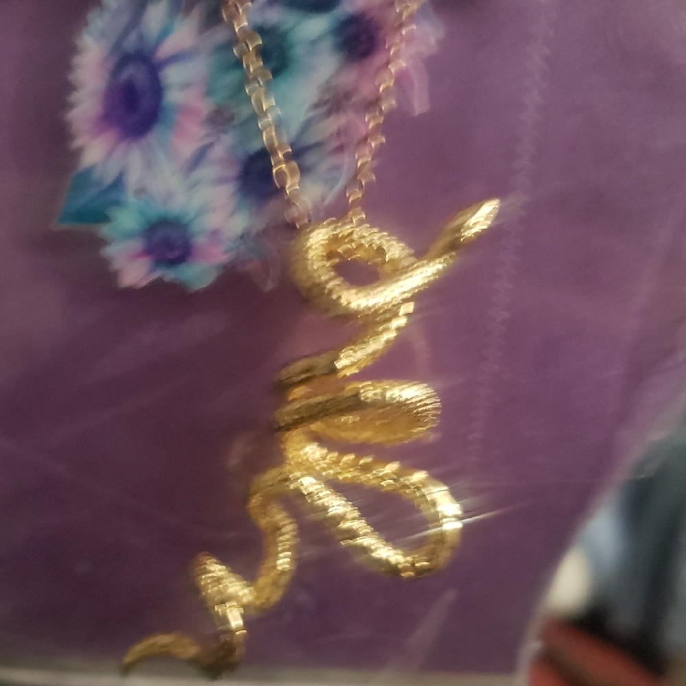 Gold Snake Pendant Necklace